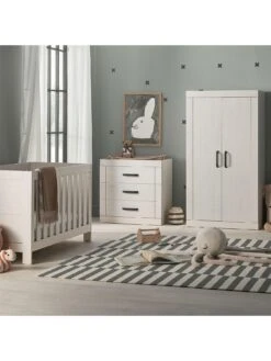 Silver Cross Alnmouth Oak 3 Piece Cot, Dresser And Wardrobe Furniture Set