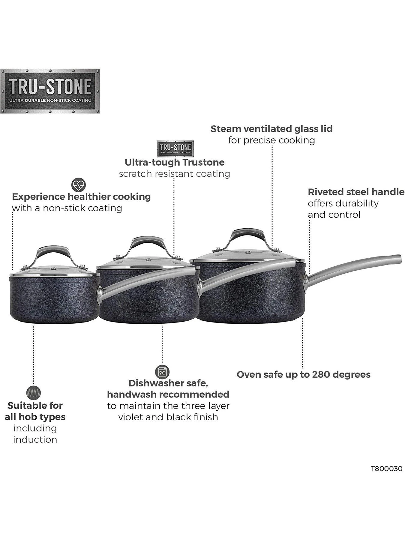 Tower TruStone 3 Piece Pan Set 4 Tower TruStone 3 Piece Pan Set - Image 2