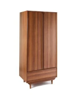 Marcel 2 Door, 1 Drawer Wardrobe -Oleu Furniture Shop VHXXF SQ3 0000000007 WALNUT SLa