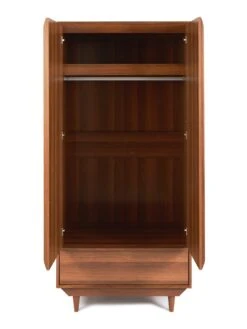 Marcel 2 Door, 1 Drawer Wardrobe -Oleu Furniture Shop VHXXF SQ4 0000000007 WALNUT SLd