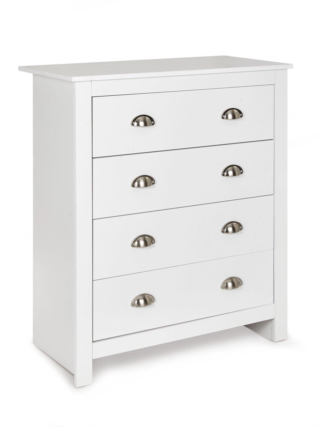 Very Home Atlanta 3 Piece Package - 2 Door Wardrobe, 4 Drawer Chest And 2 Drawer Bedside Chest - White 6 Very Home Atlanta 3 Piece Package - 2 Door Wardrobe, 4 Drawer Chest And 2 Drawer Bedside Chest - White - Image 4