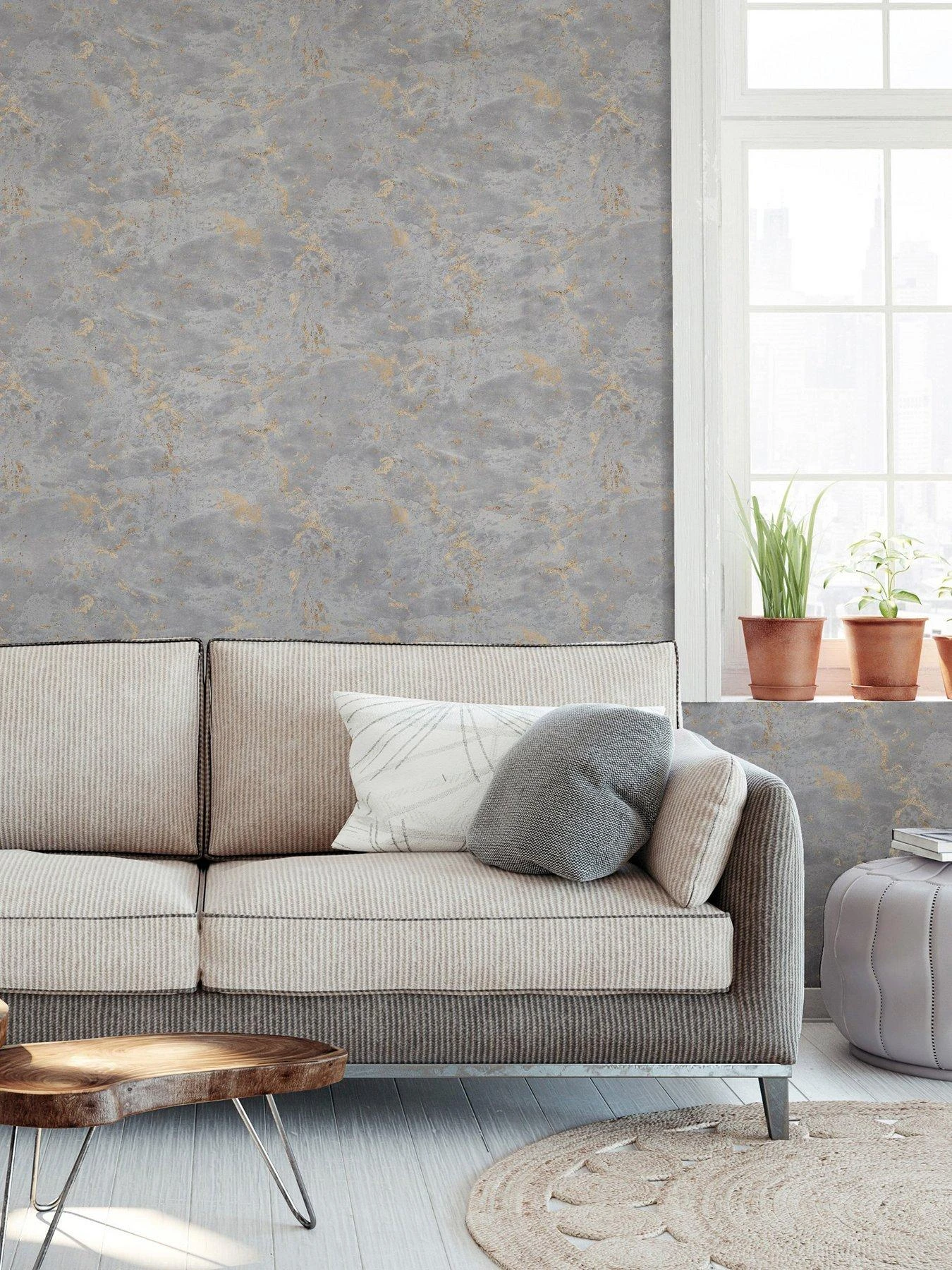 ARTHOUSE Venetian Plaster Grey And Gold Wallpaper 6 ARTHOUSE Venetian Plaster Grey And Gold Wallpaper - Image 4