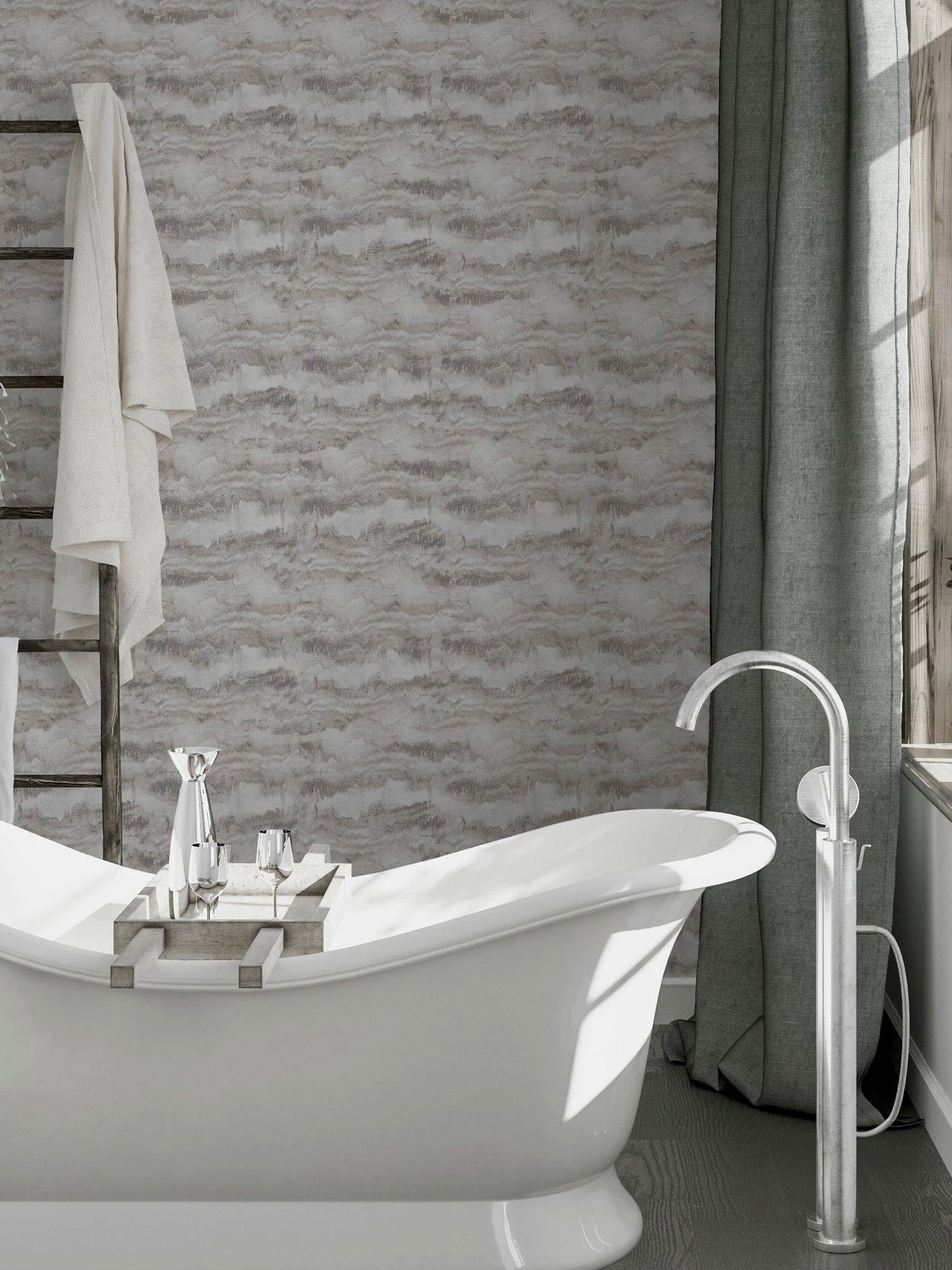 ARTHOUSE Painted Canvas Grey Wallpaper 7 ARTHOUSE Painted Canvas Grey Wallpaper - Image 5