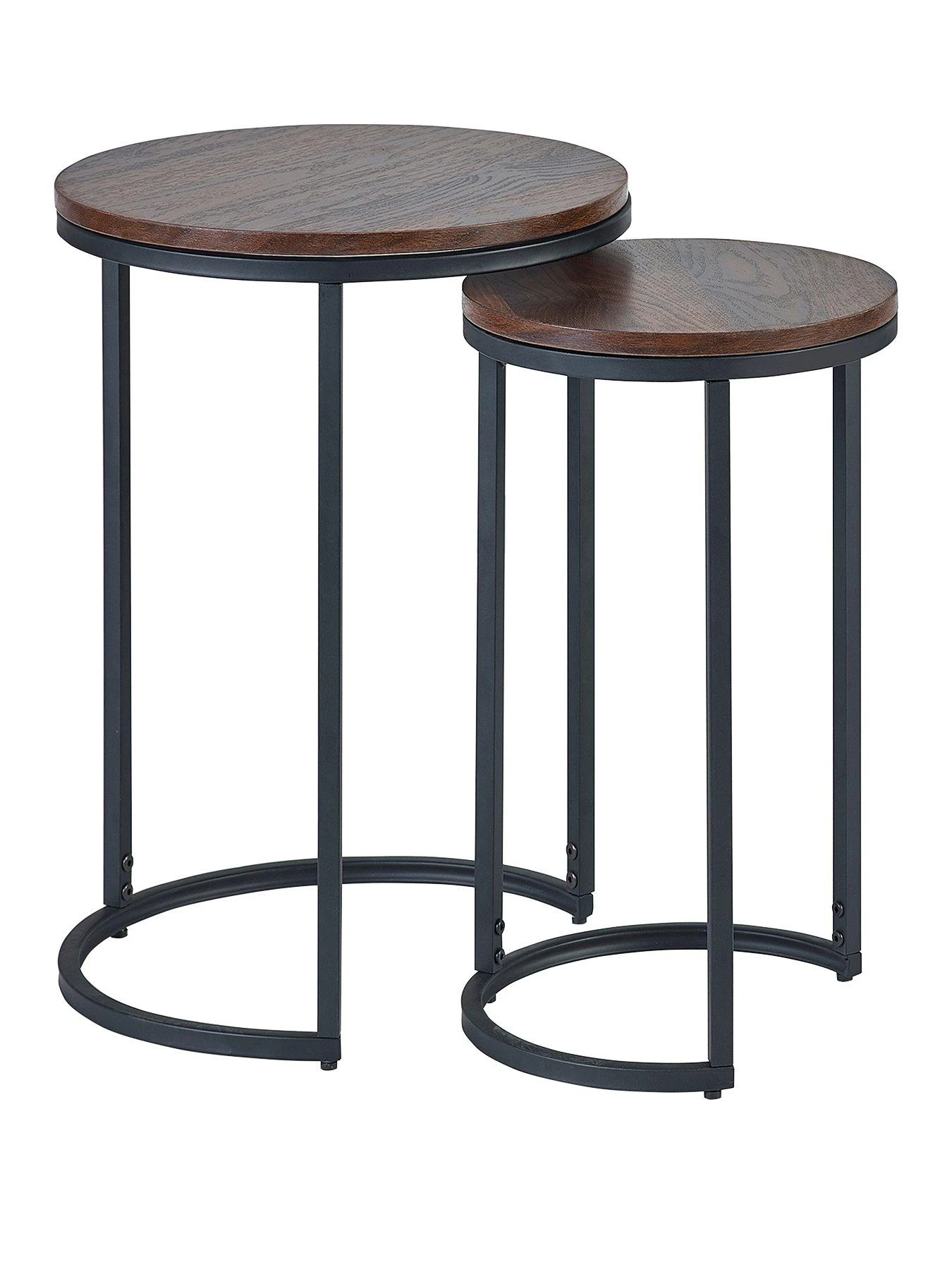 Julian Bowen Tribeca Round Nesting Side Tables - Walnut 4 Julian Bowen Tribeca Round Nesting Side Tables - Walnut - Image 2
