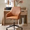 Very Home Diamond Faux Leather Office Chair - Tan -Oleu Furniture Shop VJAOY SQ1 0000000011 TAN RSr