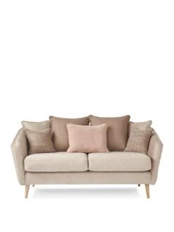 Very Home Lisa Fabric 2 Seater Scatterback Sofa - Natural - FSC® Certified -Oleu Furniture Shop VJEIB SQ2 0000000003 NATURAL SLf