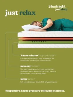 Silentnight Just Sleep Relax Memory Mattress -Oleu Furniture Shop VJL34 SQ7 0000000013 WHITE DGy