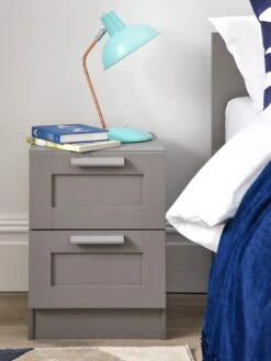 Everyday Taryn 2 Drawer Bedside Chest - Grey