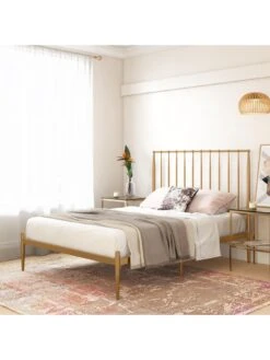 Dorel Home Giulia Modern Double Metal Bed Frame - Gold