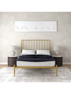 Dorel Home Giulia Modern Double Metal Bed Frame - Gold -Oleu Furniture Shop VJWQK SQ4 0000000036 GOLD SLd