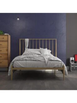 Dorel Home Giulia Modern Double Metal Bed Frame - Gold -Oleu Furniture Shop VJWQK SQ7 0000000036 GOLD DGy