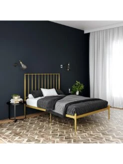Dorel Home Giulia Modern King Metal Bed Frame - Gold -Oleu Furniture Shop VJWQL SQ7 0000000036 GOLD DGy