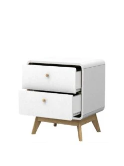 Dorel Home Cassie Bedside Table - White/Oak -Oleu Furniture Shop VJWQO SQ3 0000000010 WHITE OAK SLa