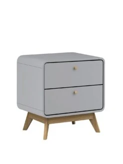Dorel Home Cassie Bedside Table - Grey/Oak -Oleu Furniture Shop VJWQP SQ3 0000000311 GREY OAK SLa