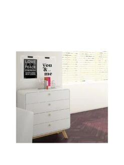 Dorel Home Cassie 4 Drawer Chest - White/Oak 11 Dorel Home Cassie 4 Drawer Chest - White/Oak -Oleu Furniture Shop VJWQR SQ3 0000000010 WHITE OAK SLa