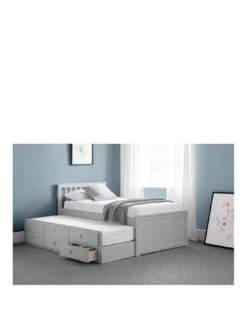 Julian Bowen Maise Children's Bed With Pull Out Guest Bed And Drawers - Grey