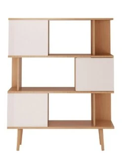 Alandra Bookcase - White/Oak 12 Alandra Bookcase - White/Oak -Oleu Furniture Shop VKEE7 SQ5 0000000010 WHITE OAK SLd2