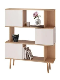 Alandra Bookcase - White/Oak 13 Alandra Bookcase - White/Oak -Oleu Furniture Shop VKEE7 SQ6 0000000010 WHITE OAK SLd3