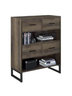 Candon Short Bookcase - Walnut 11 Candon Short Bookcase - Walnut -Oleu Furniture Shop VKEEP SQ4 0000000007 WALNUT SLd1
