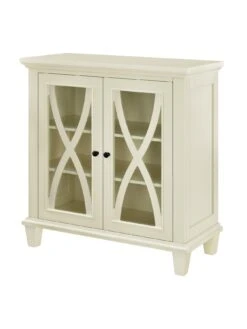 Ellington Double Glass Door Accent Cabinet - White -Oleu Furniture Shop VKEER SQ6 0000000013 WHITE SLd3