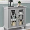 Ellington Double Glass Door Accent Cabinet - Grey