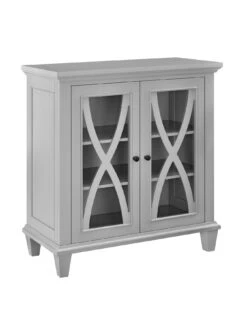 Ellington Double Glass Door Accent Cabinet - Grey -Oleu Furniture Shop VKEES SQ4 0000000005 GREY SLd1