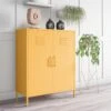 Novogratz Cache 2 Door Metal Locker Storage Cabinet -Oleu Furniture Shop VKEFO SQ1 0000000076 YELLOW RSr
