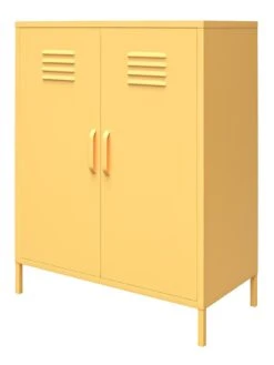 Novogratz Cache 2 Door Metal Locker Storage Cabinet -Oleu Furniture Shop VKEFO SQ7 0000000076 YELLOW DGy