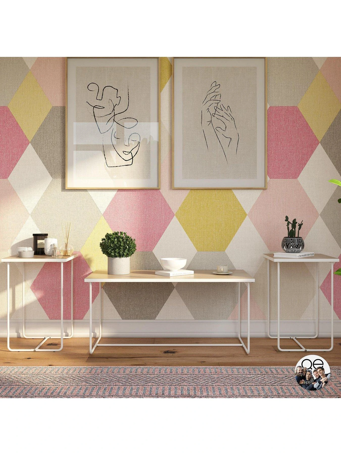 Queer Eye Dante Coffee Table and 2 End Tables Set - Natural 3 Queer Eye Dante Coffee Table and 2 End Tables Set - Natural