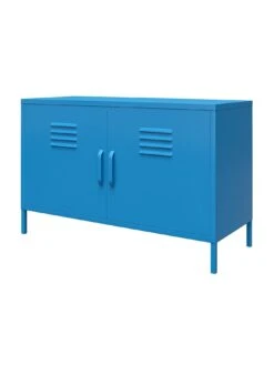 Novogratz Cache 2 Door Metal Locker Accent Cabinet - Blue -Oleu Furniture Shop VKEGS SQ6 0000000020 BLUE SLd2