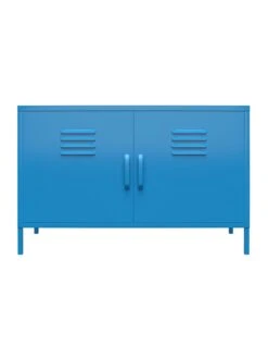 Novogratz Cache 2 Door Metal Locker Accent Cabinet - Blue -Oleu Furniture Shop VKEGS SQ7 0000000020 BLUE DGy