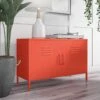 Novogratz Cache 2 Door Metal Locker Accent Cabinet - Orange 2 Novogratz Cache 2 Door Metal Locker Accent Cabinet - Orange -Oleu Furniture Shop VKEGT SQ1 0000000198 ORANGE RSr