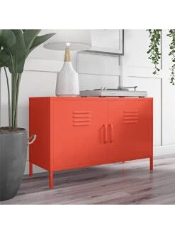 Novogratz Cache 2 Door Metal Locker Accent Cabinet - Orange