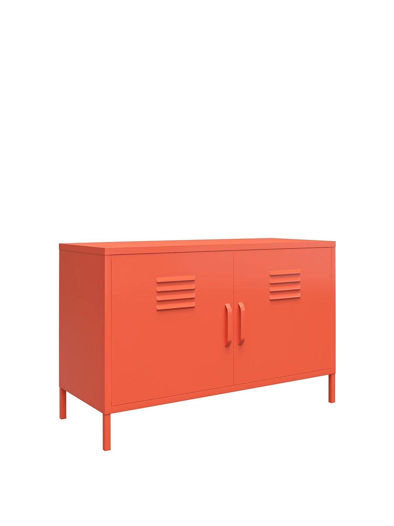 Novogratz Cache 2 Door Metal Locker Accent Cabinet - Orange 5 Novogratz Cache 2 Door Metal Locker Accent Cabinet - Orange - Image 3
