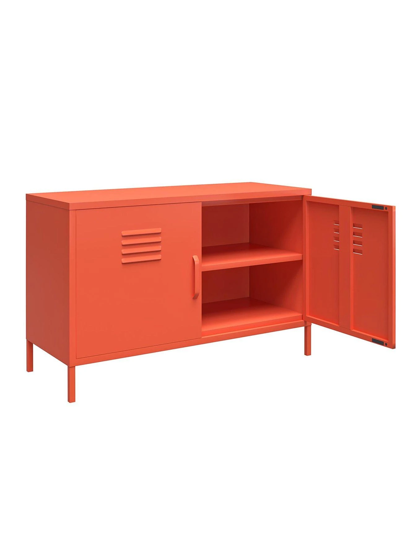 Novogratz Cache 2 Door Metal Locker Accent Cabinet - Orange 6 Novogratz Cache 2 Door Metal Locker Accent Cabinet - Orange - Image 4