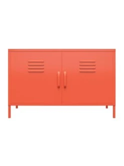 Novogratz Cache 2 Door Metal Locker Accent Cabinet - Orange 14 Novogratz Cache 2 Door Metal Locker Accent Cabinet - Orange -Oleu Furniture Shop VKEGT SQ6 0000000198 ORANGE SLd2