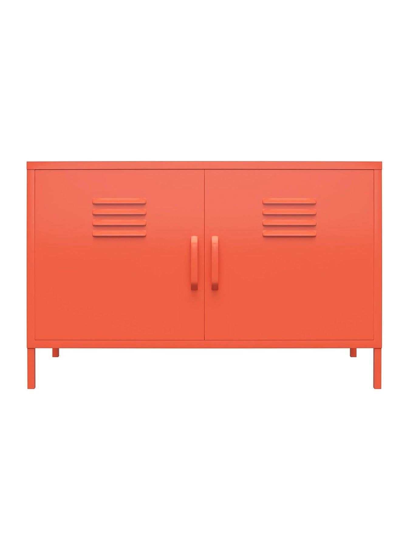 Novogratz Cache 2 Door Metal Locker Accent Cabinet - Orange 8 Novogratz Cache 2 Door Metal Locker Accent Cabinet - Orange - Image 6