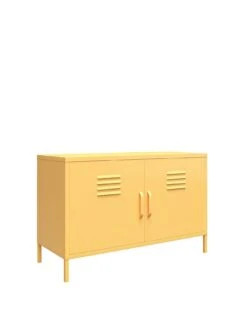 Novogratz Cache 2 Door Metal Locker Accent Cabinet - Yellow 11 Novogratz Cache 2 Door Metal Locker Accent Cabinet - Yellow -Oleu Furniture Shop VKEGU SQ3 0000000076 YELLOW SLa