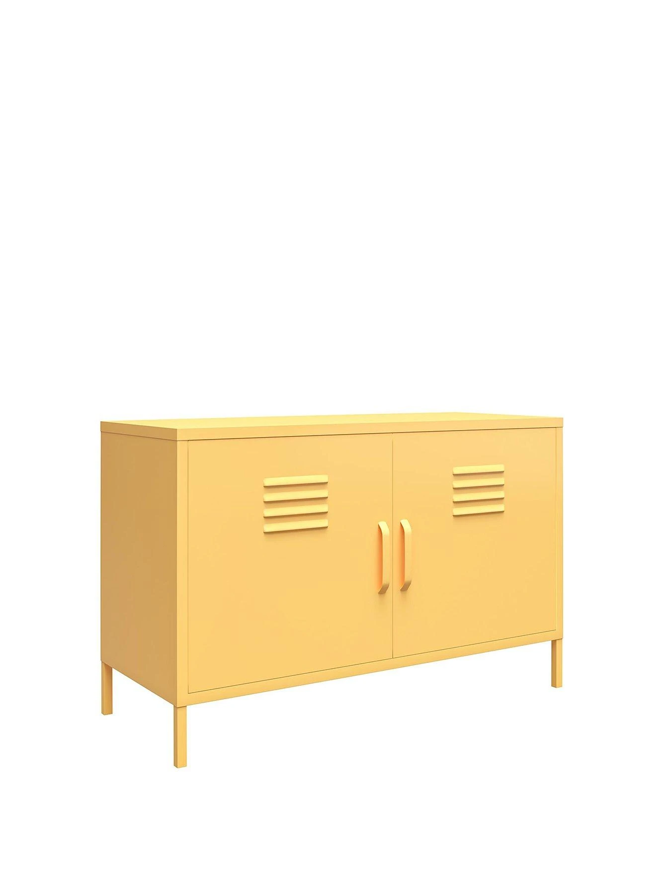 Novogratz Cache 2 Door Metal Locker Accent Cabinet - Yellow 5 Novogratz Cache 2 Door Metal Locker Accent Cabinet - Yellow - Image 3