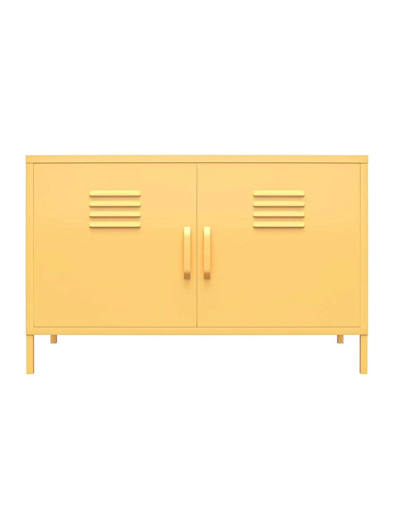 Novogratz Cache 2 Door Metal Locker Accent Cabinet - Yellow 9 Novogratz Cache 2 Door Metal Locker Accent Cabinet - Yellow - Image 7