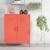 Novogratz Cache 2 Door Metal Locker Storage Cabinet - Orange -Oleu Furniture Shop VKEGW SQ1 0000000198 ORANGE RSr
