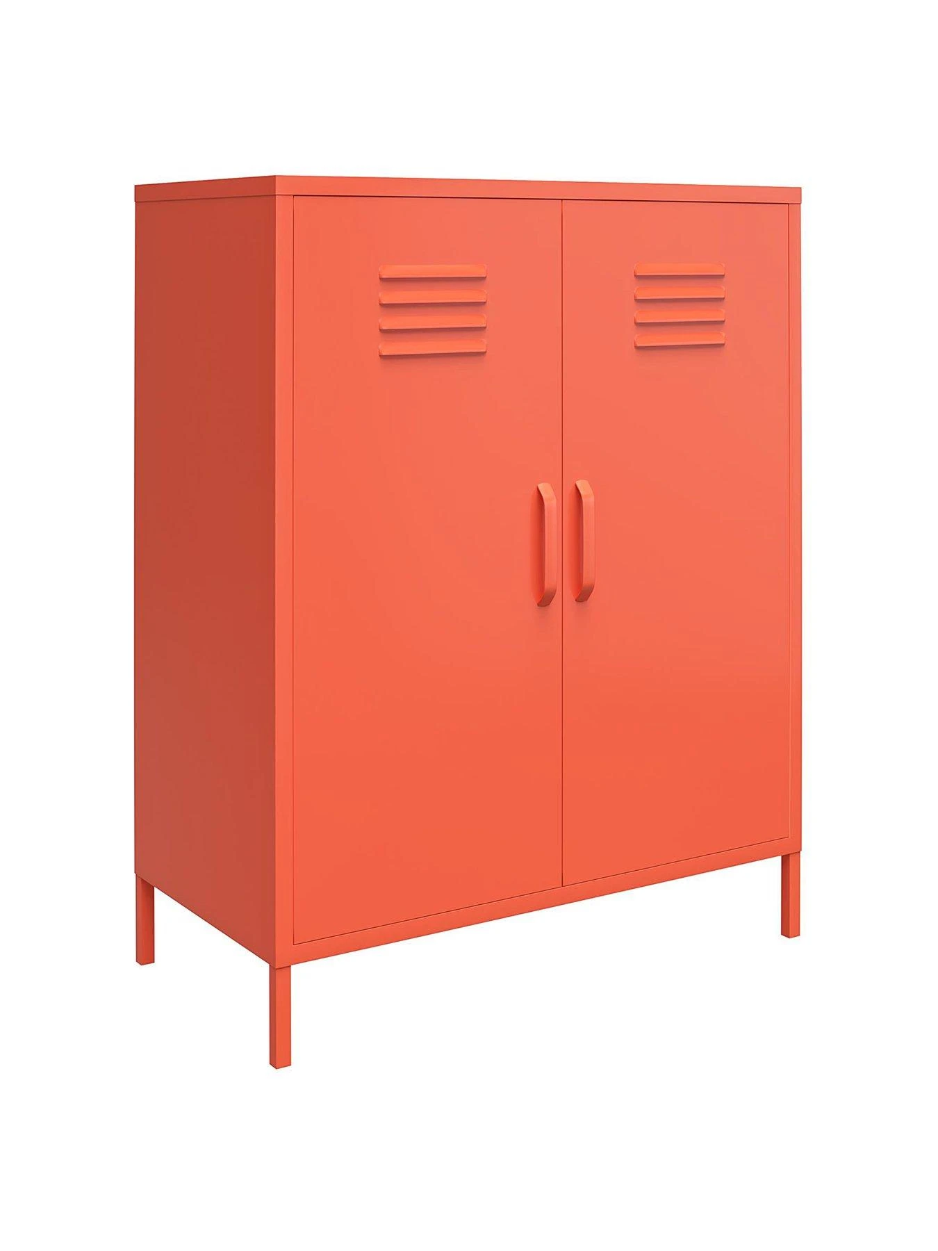 Novogratz Cache 2 Door Metal Locker Storage Cabinet - Orange 5 Novogratz Cache 2 Door Metal Locker Storage Cabinet - Orange - Image 3