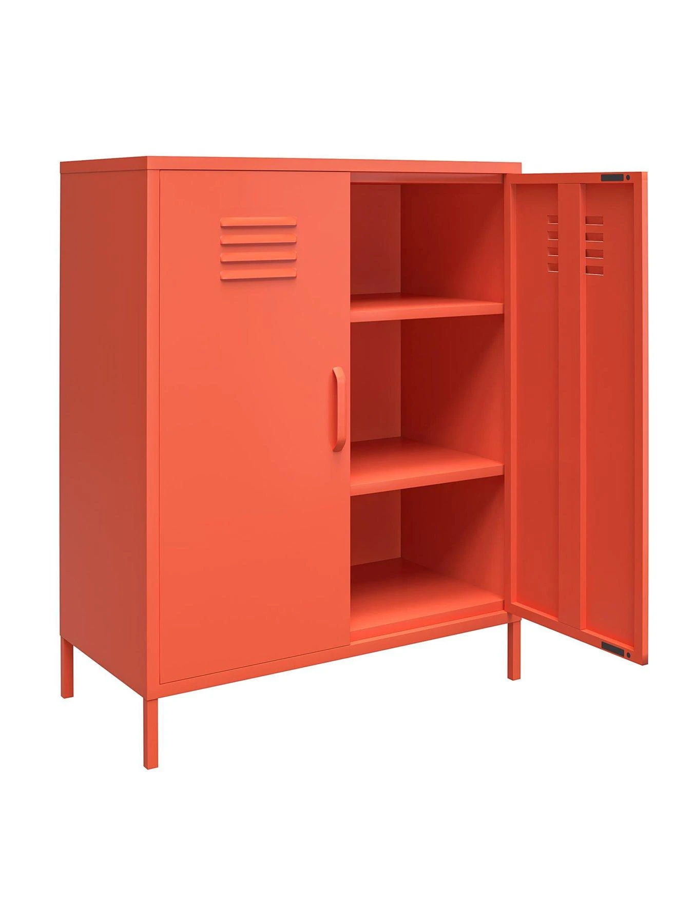 Novogratz Cache 2 Door Metal Locker Storage Cabinet - Orange 6 Novogratz Cache 2 Door Metal Locker Storage Cabinet - Orange - Image 4