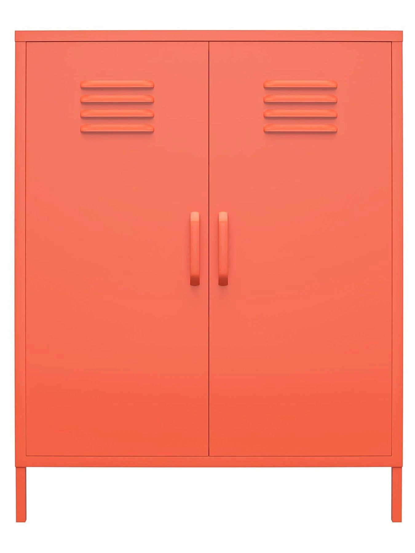 Novogratz Cache 2 Door Metal Locker Storage Cabinet - Orange 8 Novogratz Cache 2 Door Metal Locker Storage Cabinet - Orange - Image 6