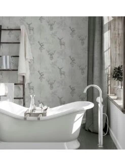 ARTHOUSE Etched Stag Grey Wallpaper -Oleu Furniture Shop VKEIL SQ5 0000000005 GREY SLd2