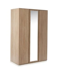 Everyday Lisson 3 Door Mirrored Wardrobe - Oak - FSC® Certified -Oleu Furniture Shop VKM11 SQ3 0000000006 OAK SLa
