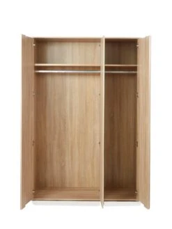Everyday Lisson 3 Door Mirrored Wardrobe - Oak - FSC® Certified -Oleu Furniture Shop VKM11 SQ4 0000000006 OAK SLd