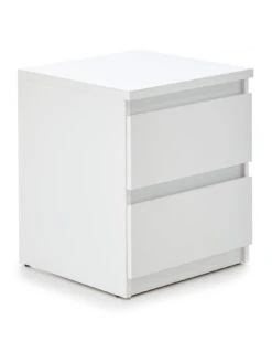 Everyday Lisson 2 Drawer Bedside - White -Oleu Furniture Shop VKM12 SQ3 0000000013 WHITE SLa