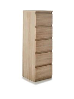 Everyday Lisson 5 Drawer Narrow Chest - Oak - FSC® Certified -Oleu Furniture Shop VKM31 SQ3 0000000006 OAK SLa