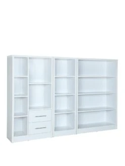 Everyday New Metro 3 Piece Storage Bookcase Package - White - FSC® Certified -Oleu Furniture Shop VKYNG SQ3 0000000013 WHITE SLa